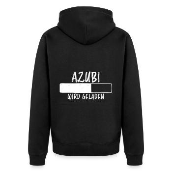 Azubi Spruch Lehrling Job Lustiges Azubi Geschenk - Unisex Premium Bio Zip Hoodie - Schwarz - Hinten - Nico (187cm)