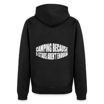 Camping Because 5 Stars Aren't Enough 4 - Unisex Premium Bio Zip Hoodie - Schwarz - Hinten - Nico (187cm)