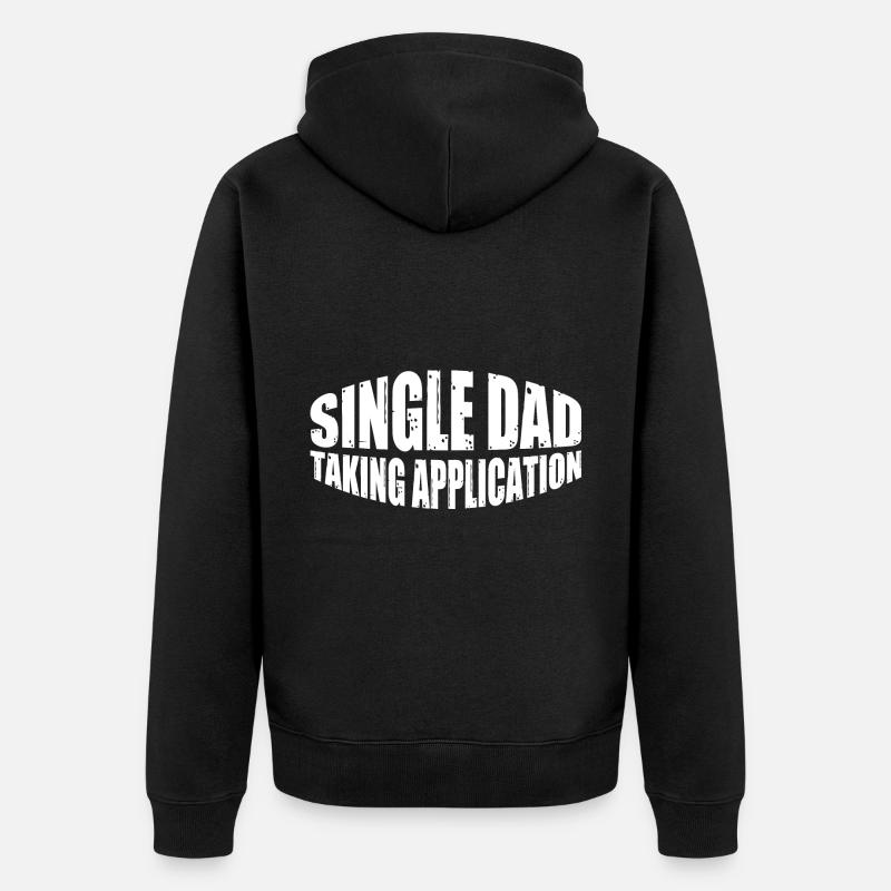 Papa célibataire prenant l’application 8 - Veste à capuche bio Premium Unisexe - noir