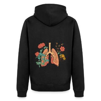 The lungs of flowers - blooming beauty of the - Unisex Premium Organic Zip Hoodie - black - Back - Nico (187cm)