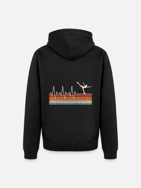Eisläufer Herzschlag - Unisex Premium Bio Zip Hoodie - Schwarz
