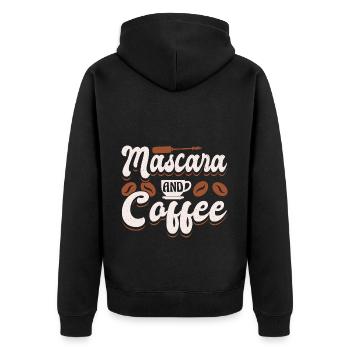 Makeup Artist Beautician & - Unisex Premium Bio Zip Hoodie - Schwarz - Hinten - Nico (187cm)