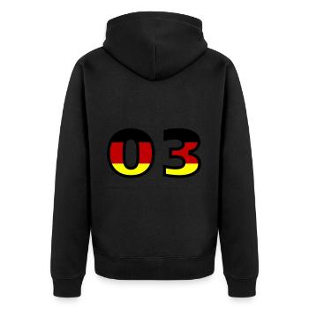 3 Number Germany Jersey - Unisex Premium Organic Zip Hoodie - black - Back - Nico (187cm)