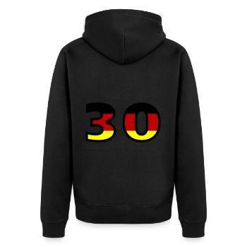 Numéro 30 Allemagne Jersey - Veste à capuche bio Premium Unisexe - noir - Dos - Nico (187cm)