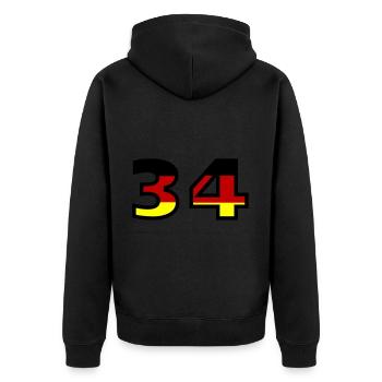 34 Numéro Allemagne Jersey - Veste à capuche bio Premium Unisexe - noir - Dos - Nico (187cm)