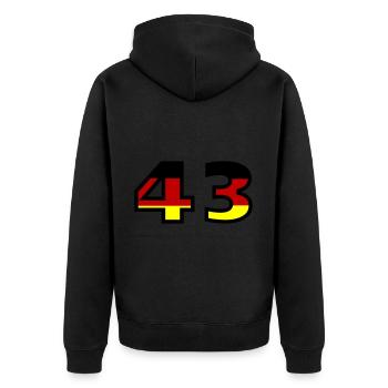 43 Numéro Allemagne Jersey - Veste à capuche bio Premium Unisexe - noir - Dos - Nico (187cm)