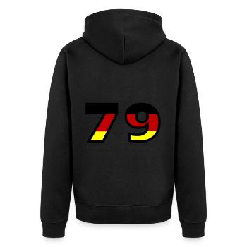 79 Numéro Allemagne Jersey - Veste à capuche bio Premium Unisexe - noir - Dos - Nico (187cm)