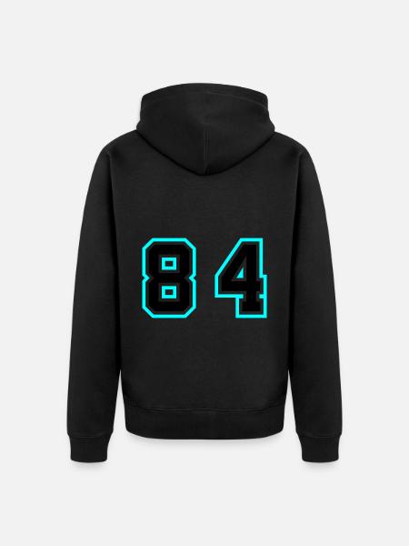 84 Symbole numérique - Veste à capuche bio Premium Unisexe - noir