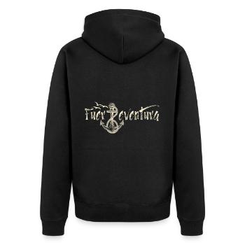 Fuerteventura ist mein Anker - Unisex Premium Bio Zip Hoodie - Schwarz - Hinten - Nico (187cm)
