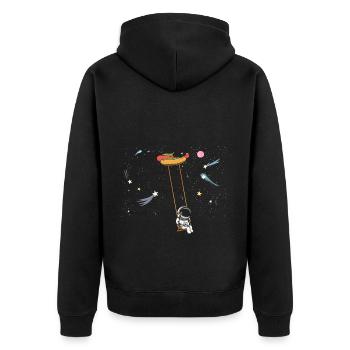 Astronaut Hot Dog Love Astronomy Hot Dog - Unisex Premium Organic Zip Hoodie - black - Back - Nico (187cm)