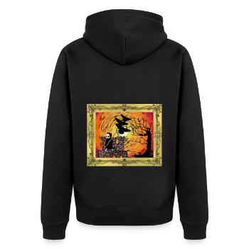 Horreur Moyen Âge Château Forteresse Faucheuse Mort - Veste à capuche bio Premium Unisexe - noir - Dos - Nico (187cm)