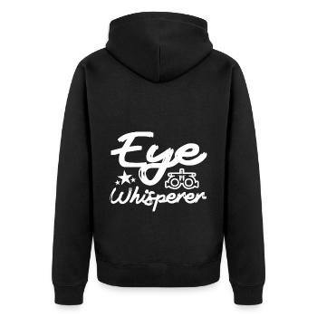 Augenarzt Optometrie Augenoptiker Optiker - Unisex Premium Bio Zip Hoodie - Schwarz - Hinten - Nico (187cm)