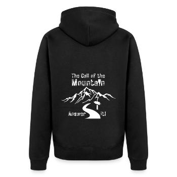 The Call of the Mountain - Unisex Premium Organic Zip Hoodie - black - Back - Nico (187cm)