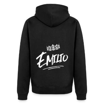 Emilio - Veste à capuche bio Premium Unisexe - noir - Dos - Nico (187cm)
