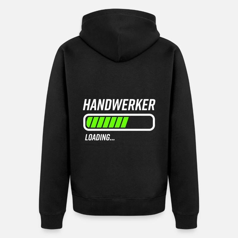 Handwerker Humor Geschenk - Unisex Premium Bio Zip Hoodie - Schwarz