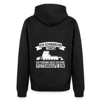 Pistenraupe Geschenk Pisten Fahrzeug - Unisex Premium Bio Zip Hoodie - Schwarz - Hinten - Nico (187cm)