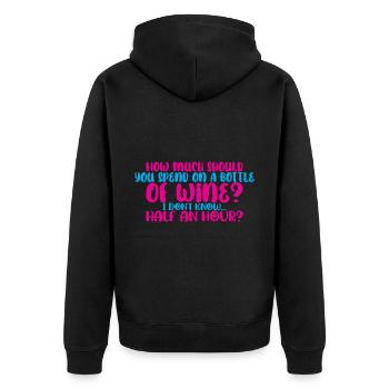 Combien devriez-vous dépenser pour une bouteille de vin? 4 - Veste à capuche bio Premium Unisexe - noir - Dos - Nico (187cm)