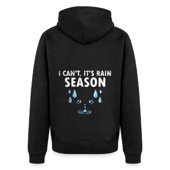 Pool Guy Design für Poolboy und Poolreiniger - Unisex Premium Bio Zip Hoodie - Schwarz - Hinten - Nico (187cm)