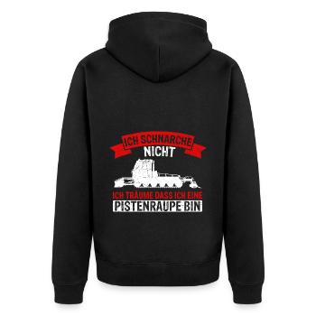 Ich Schnarche Nicht - Ich Träume ich wäre eine Pis - Unisex Premium Bio Zip Hoodie - Schwarz - Hinten - Nico (187cm)