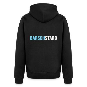 angeln raubfisch barsch catch and release angler - Unisex Premium Bio Zip Hoodie - Schwarz - Hinten - Nico (187cm)