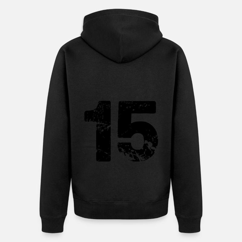 Maillot à 15 chiffres - Veste à capuche bio Premium Unisexe - noir