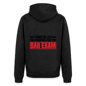 Je n’ai pas de vie j’étudie pour l’examen du barreau 4 - Veste à capuche bio Premium Unisexe - noir - Dos - Nico (187cm)