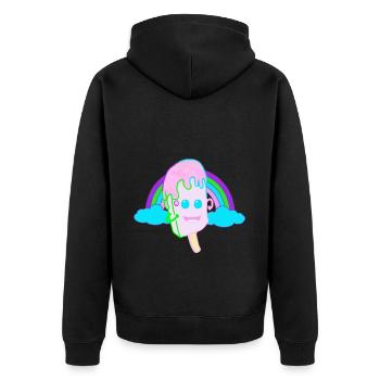 Happy Rainbow Ice Cream Ice Cream Kids Fantasy - Unisex Premium Organic Zip Hoodie - black - Back - Nico (187cm)