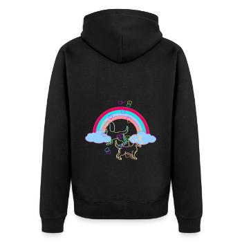 Heavenly Dream Fantasy Rainbow Dogs Colorful - Unisex Premium Organic Zip Hoodie - black - Back - Nico (187cm)