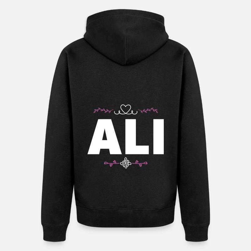 Ali - Unisex Premium Bio Zip Hoodie - Schwarz