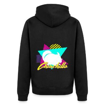 Chinchilla lustiges Entspannen Nagetiere - Unisex Premium Bio Zip Hoodie - Schwarz - Hinten - Nico (187cm)