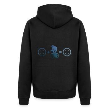 Rennrad Rennradfahren Herren Rennradfahrer - Unisex Premium Bio Zip Hoodie - Schwarz - Hinten - Nico (187cm)