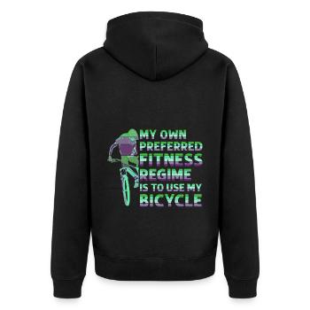 Unnamed Project 65 - Unisex Premium Organic Zip Hoodie - black - Back - Nico (187cm)