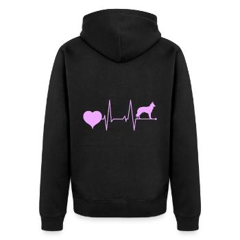 Belgian Groenendael Mama Mom mistress for her - Unisex Premium Organic Zip Hoodie - black - Back - Nico (187cm)