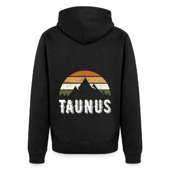 TAUNUS Gebirge wandern Natur Geschenk - Unisex Premium Bio Zip Hoodie - Schwarz - Hinten - Nico (187cm)