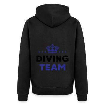Diving Team - Unisex Premium Organic Zip Hoodie - black - Back - Nico (187cm)