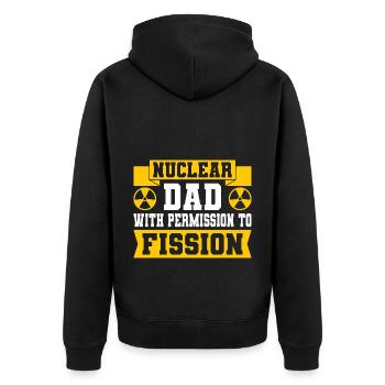 Nuclear Engineer Nuclear Technology Nuclear Energy Dad - Unisex Premium Organic Zip Hoodie - black - Back - Nico (187cm)