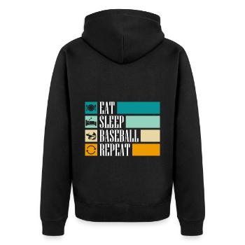 Baseball bat sport hobby - Unisex Premium Organic Zip Hoodie - black - Back - Nico (187cm)