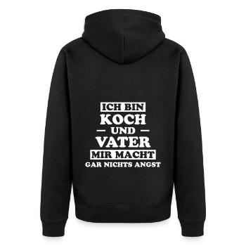 Koch Lustig Spruch Beruf Gastronomie Koch Geschenk - Unisex Premium Bio Zip Hoodie - Schwarz - Hinten - Nico (187cm)