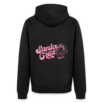 Santa Cruz Californie vintage rétro surfing ville - Veste à capuche bio Premium Unisexe - noir - Dos - Nico (187cm)