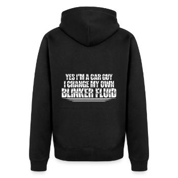 Yes I'm A Car Guy, I Change My Own Blinker Fluid 4 - Unisex Premium Organic Zip Hoodie - black - Back - Nico (187cm)