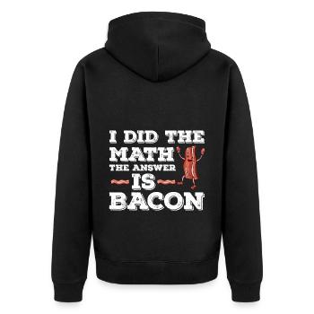 J’ai le calcul La réponse est le bacon - Veste à capuche bio Premium Unisexe - noir - Dos - Nico (187cm)