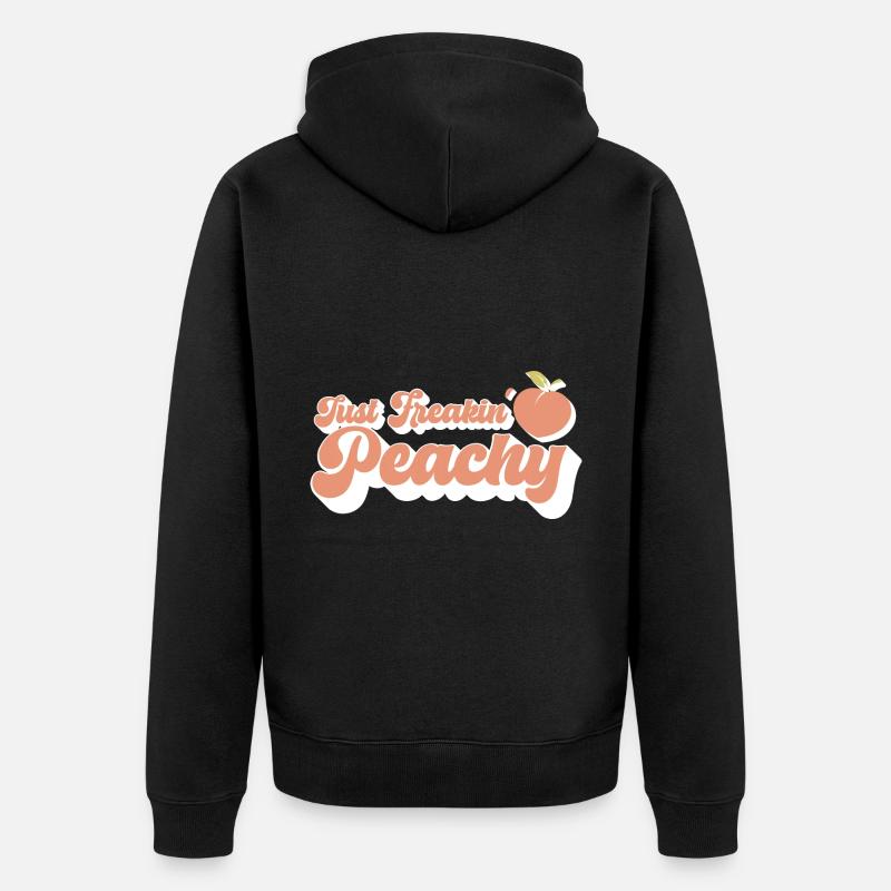 juste pêche - peach fruit dicton - Veste à capuche bio Premium Unisexe - noir