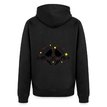 Weinglas Rotwein Symbol - Unisex Premium Bio Zip Hoodie - Schwarz - Hinten - Nico (187cm)