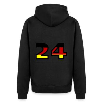 Maillot Allemagne numéro 24 - Veste à capuche bio Premium Unisexe - noir - Dos - Nico (187cm)