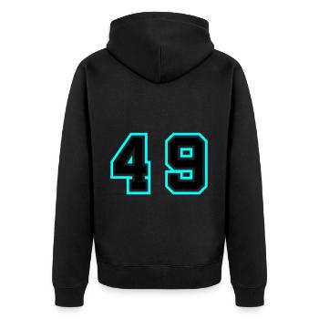 49 Symbole numérique - Veste à capuche bio Premium Unisexe - noir - Dos - Nico (187cm)