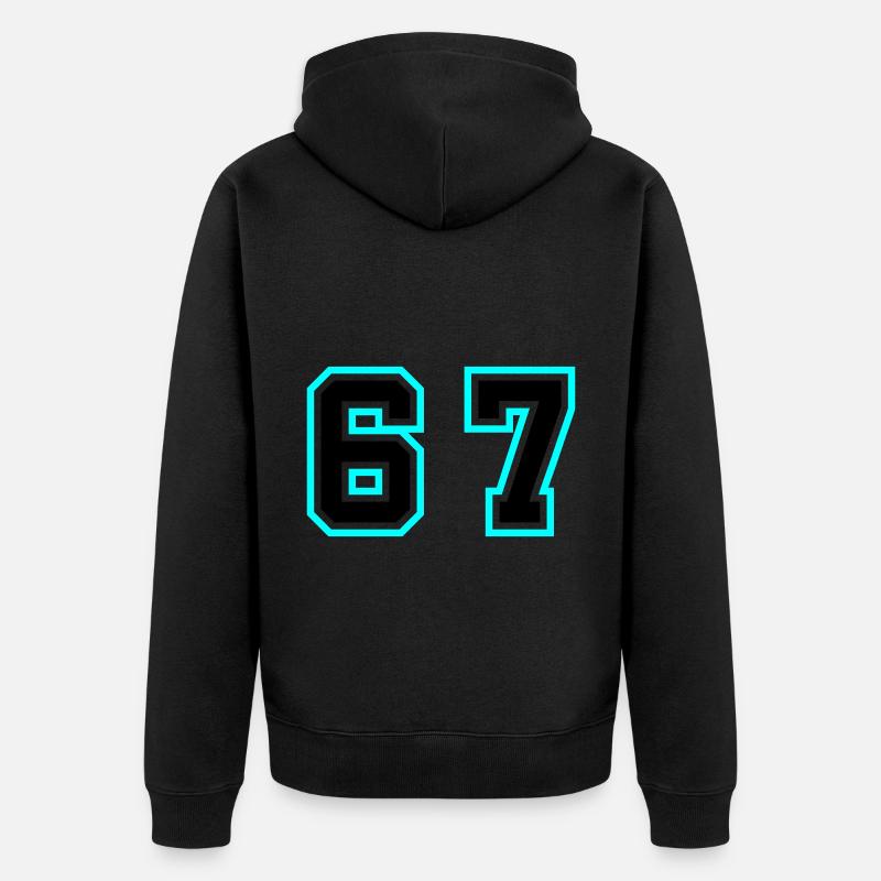 67 Symbole numérique - Veste à capuche bio Premium Unisexe - noir