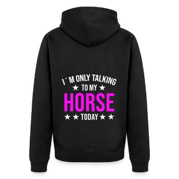 Pferdeliebhaber Reiten Reiten - Unisex Premium Bio Zip Hoodie - Schwarz - Hinten - Nico (187cm)