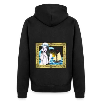 Marin maritime Fille Voile - Veste à capuche bio Premium Unisexe - noir - Dos - Nico (187cm)