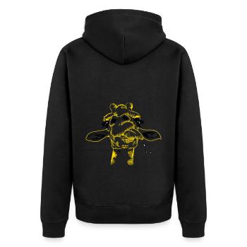 Giraffe Sommer Safari Afrika Wildtiere Zoo Kinder - Unisex Premium Bio Zip Hoodie - Schwarz - Hinten - Nico (187cm)