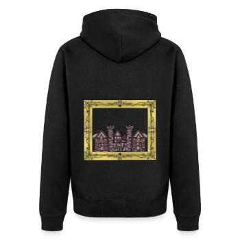 Bauherr Immobilie Marktler Bauen Renovieren Haus - Unisex Premium Bio Zip Hoodie - Schwarz - Hinten - Nico (187cm)
